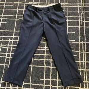 Lauren Ralph Lauren Pants Mens 36x29 (35x26) Blue Plaid Slim Flat Front Trouser